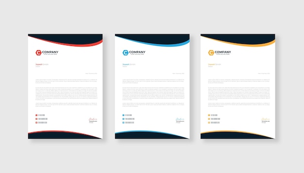 Professional and modern letterhead design template