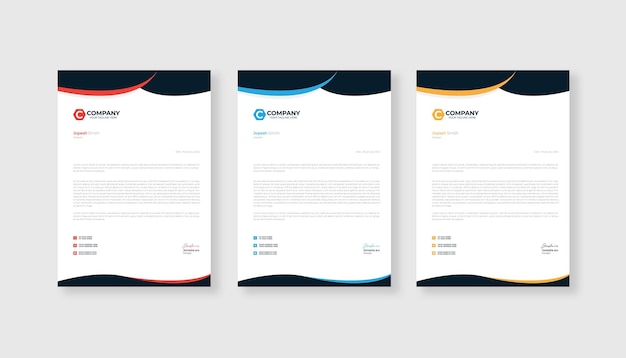 Professional and modern letterhead design template