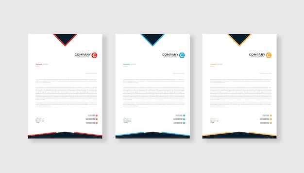 Professional and modern letterhead design template