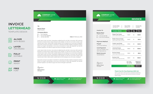 Professional modern letterhead template design