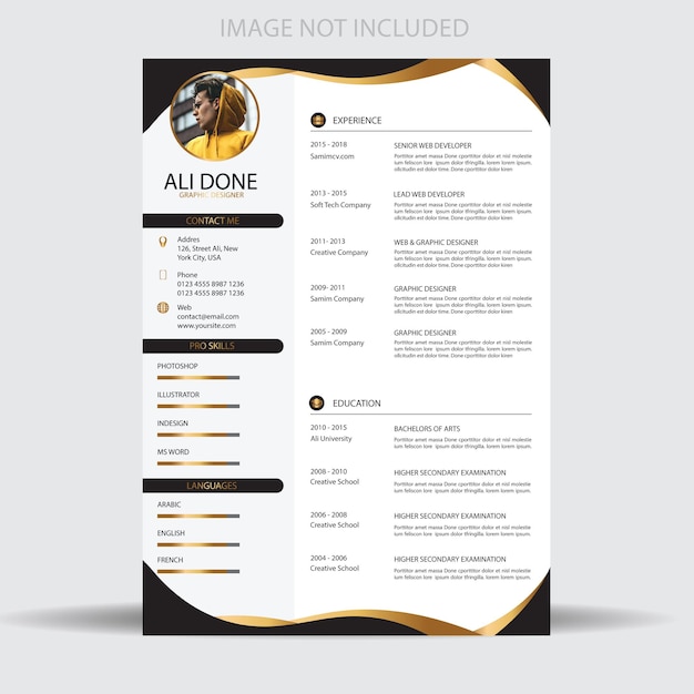 Professional modern and minimal resume or cv template