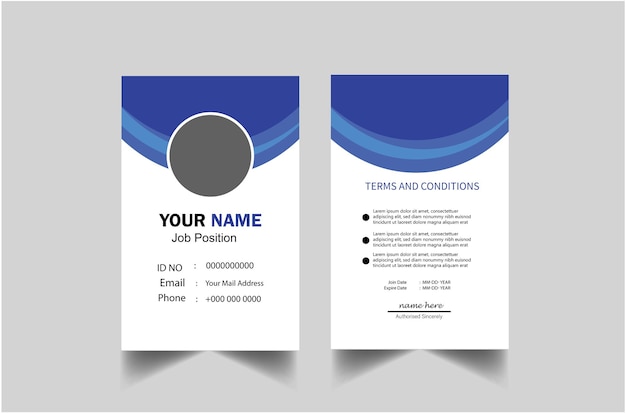 Vector professional and modern office id card design template