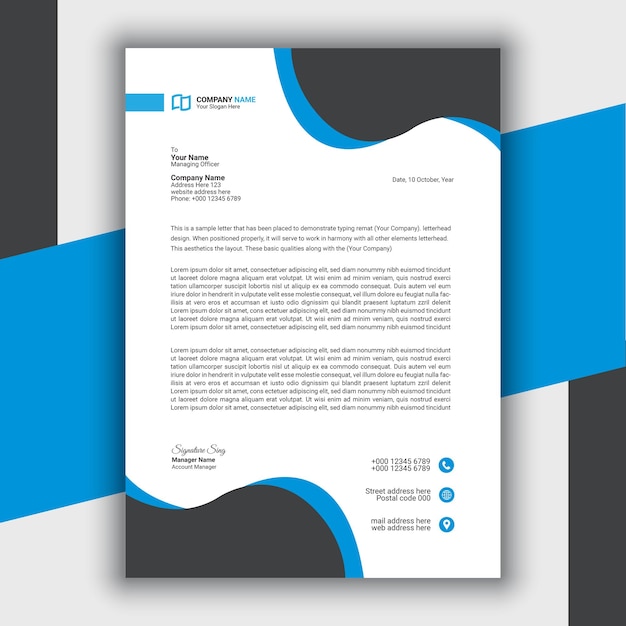 Professional Modern Simple And Creative Corporate Letterhead Template