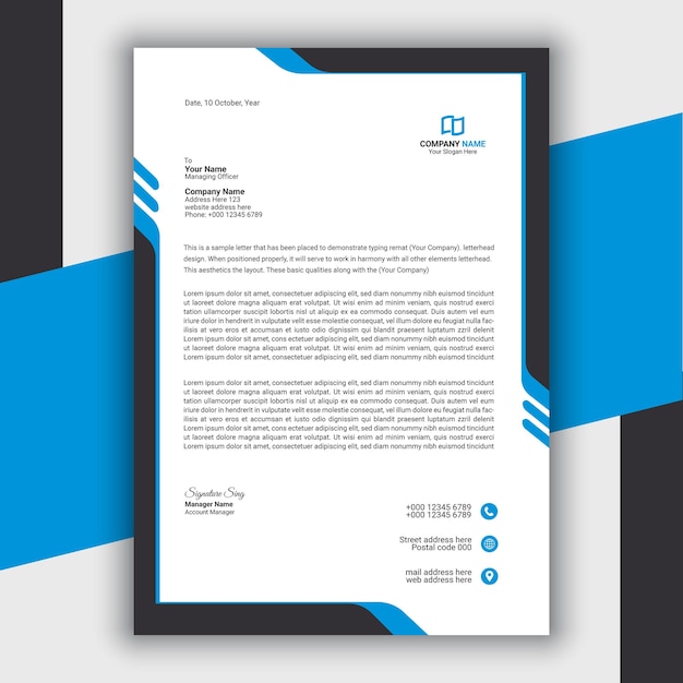 Professional Modern Simple And Creative Corporate Letterhead Template