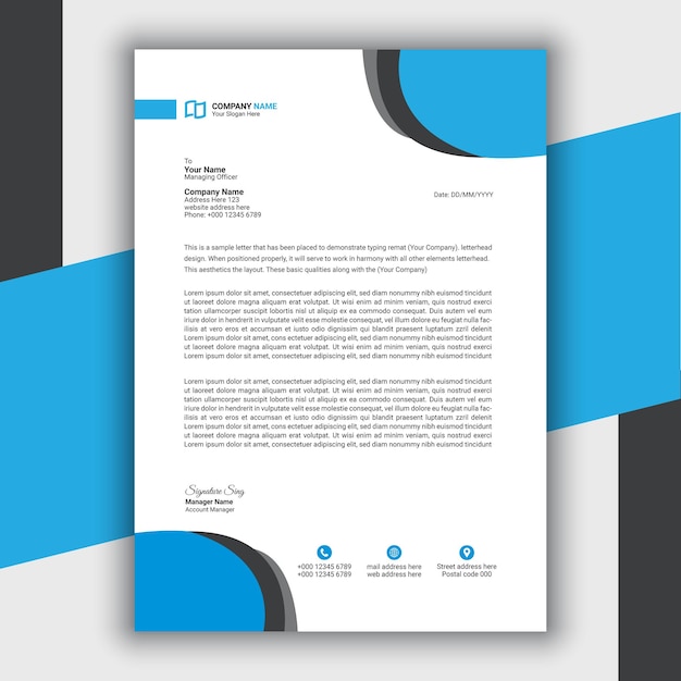 Professional Modern Simple And Creative Corporate Letterhead Template