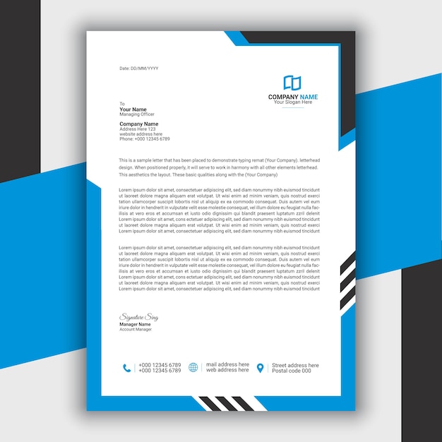 Professional Modern Simple And Creative Corporate Letterhead Template