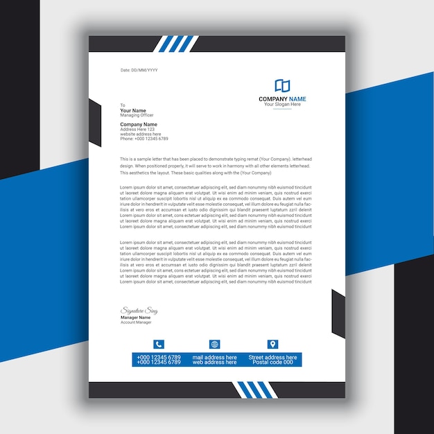 Professional Modern Simple And Creative Corporate Letterhead Template