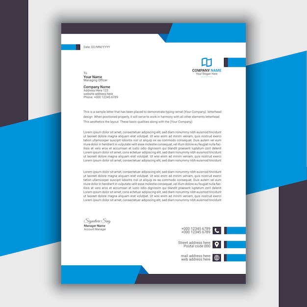 Professional Modern Simple And Creative Corporate Letterhead Template