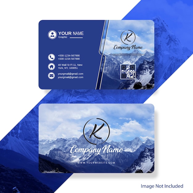 Professional and modern Yale blue and white business card design template