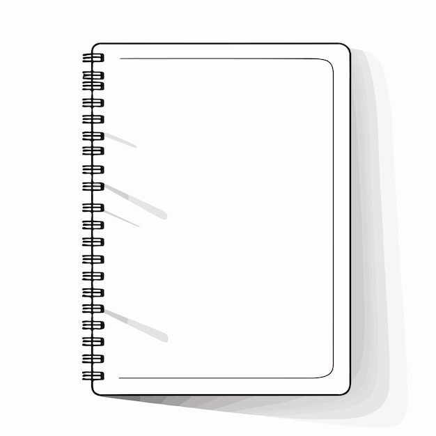 Vector professional notebook outline vector illustration on white background