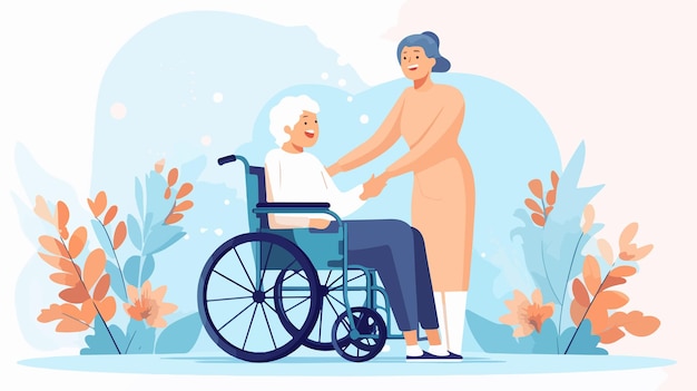 Professional Nurse Assisting Elderly Person with Care and Support