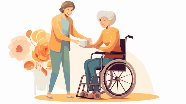 Professional Nurse Assisting Elderly Person with Care and Support