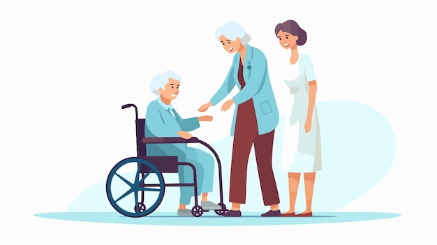 Professional Nurse Helping Elderly Person Caring and Assistance