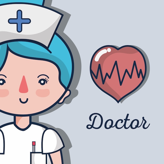 Professional nurse with heartbeat to help people 