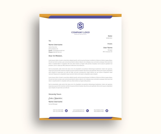 professional official Letterhead Design template