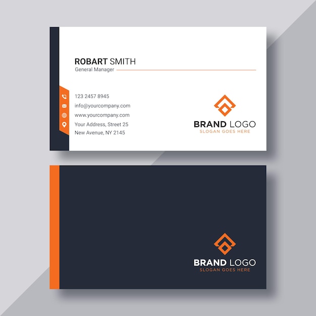 Professional orange and dark business card template