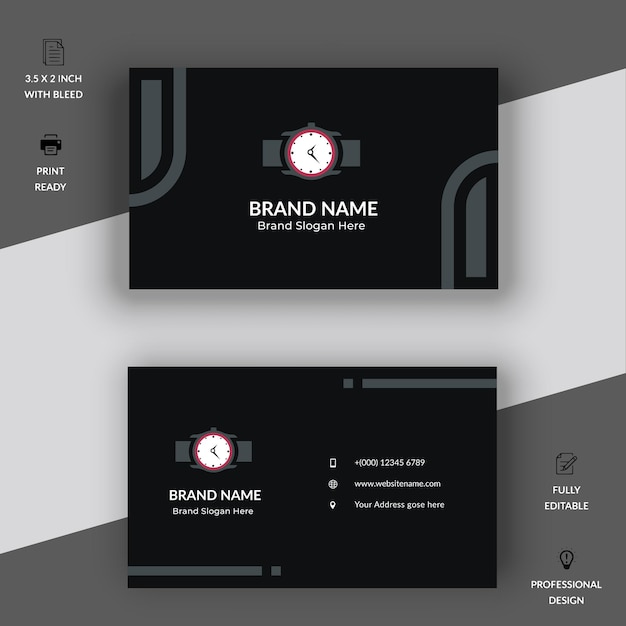 Professional orderly white and black modern business card design