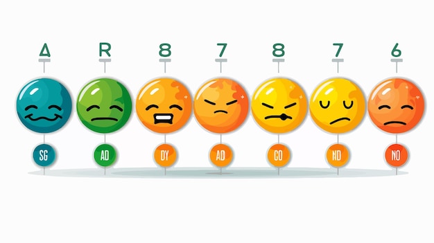 Vector professional pain scale and stress chart illustration