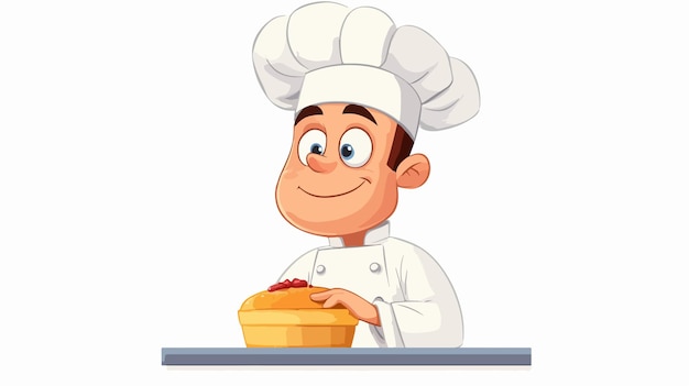 Vector professional pastry chef thinking vector illustration