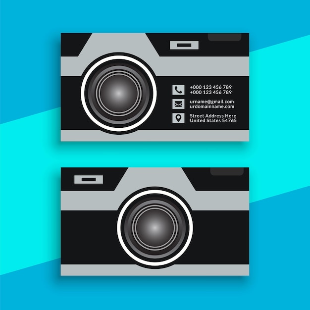 Vector professional photography business card design, photography visiting card