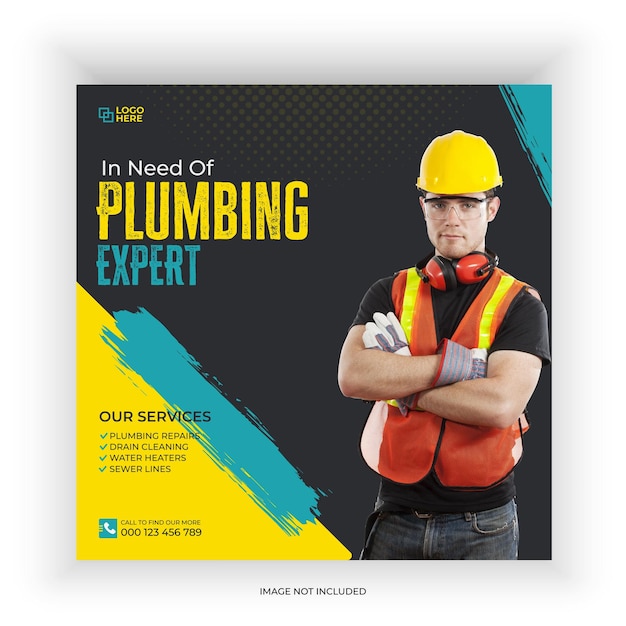 Professional plumbing home service social media post