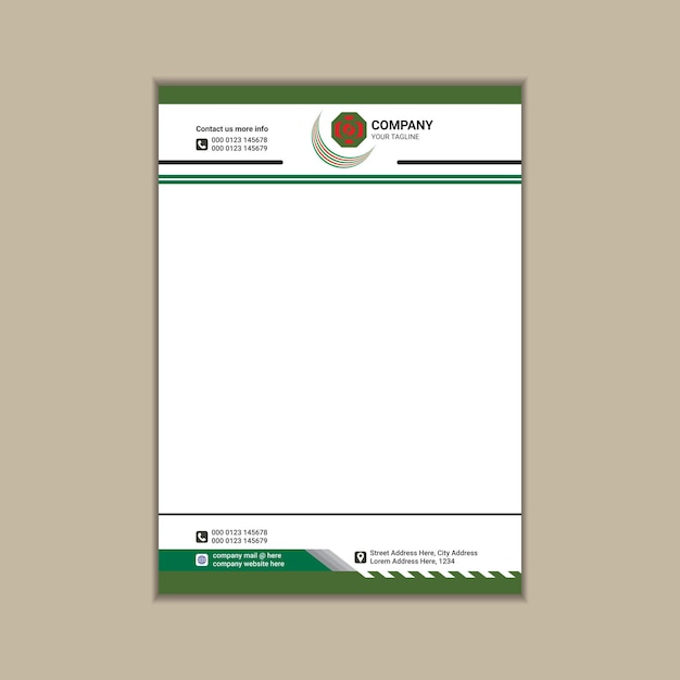 Professional and Polished A Clean and Simple A4 Corporate Business Letterhead with Bleed Vector De