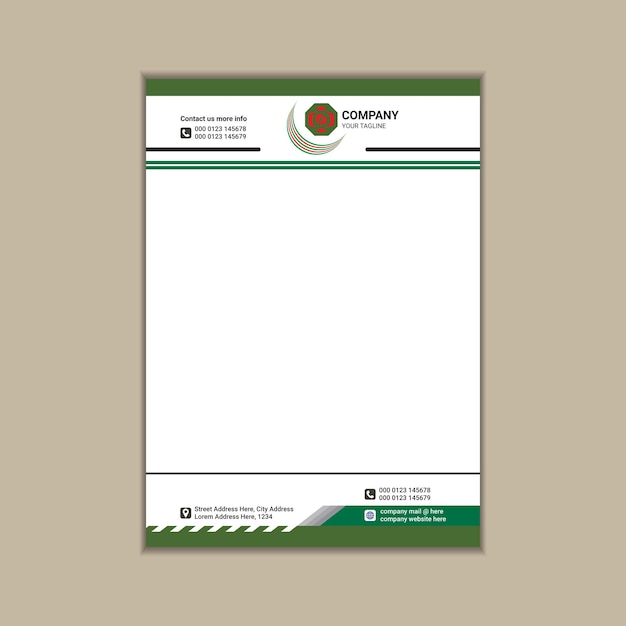 Professional and Polished A Clean and Simple A4 Corporate Business Letterhead with Bleed Vector De