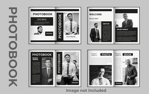 Vector professional portfolio or photobook template design