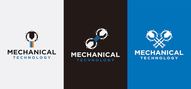 Professional practical service logo machine mechanic with machine technician logo and machine gear