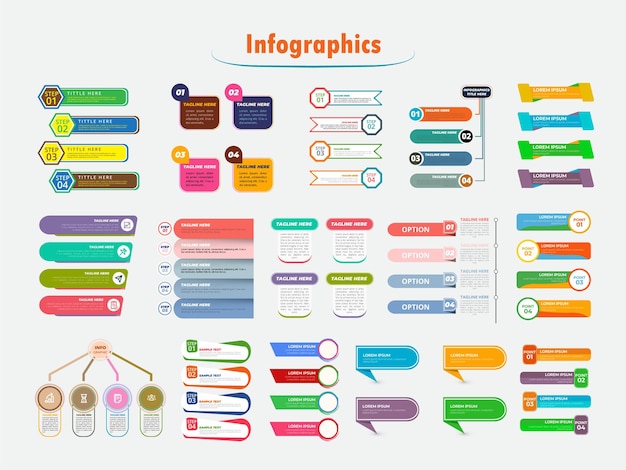 Professional Presentation steps Infographic vector, icon template