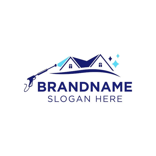 Professional pressure washing house logo design