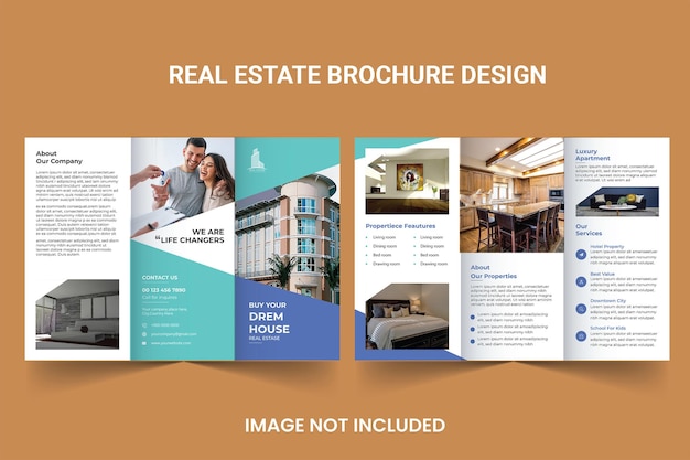 Professional real estate agency brochure design template