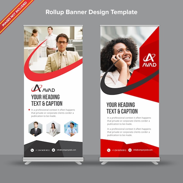 Professional Red and Grey Rollup Banner