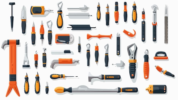 Professional Repair Tools Design Vector on White Background