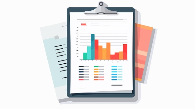 Vector professional report text file icon document with chart symbol