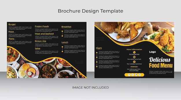 Professional Restaurant Trifold brochure template Premium Vector