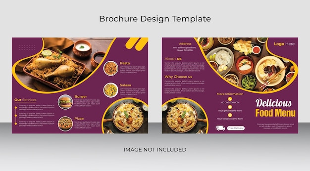 Professional Restaurant Trifold brochure template Premium Vector