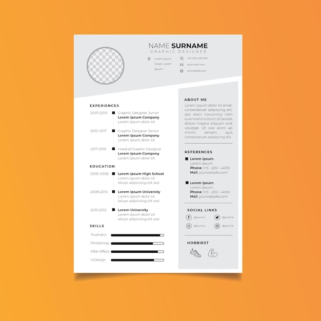 Professional resume template minimalist style.