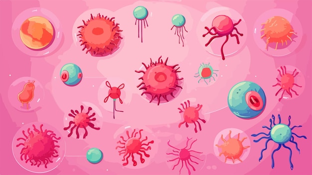 Professional Scheme of Immune System Cell Appearance