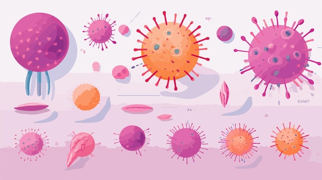 Professional Scheme of Immune System Cell Appearance