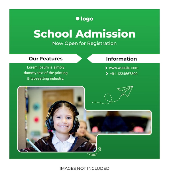 Professional School Admission flyer design template