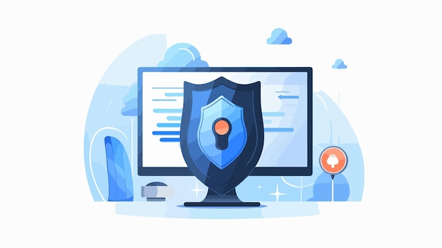 Professional Security System Design and Protection Icon Illustration