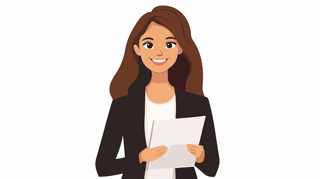 Professional Smiling Businesswoman Holding Document