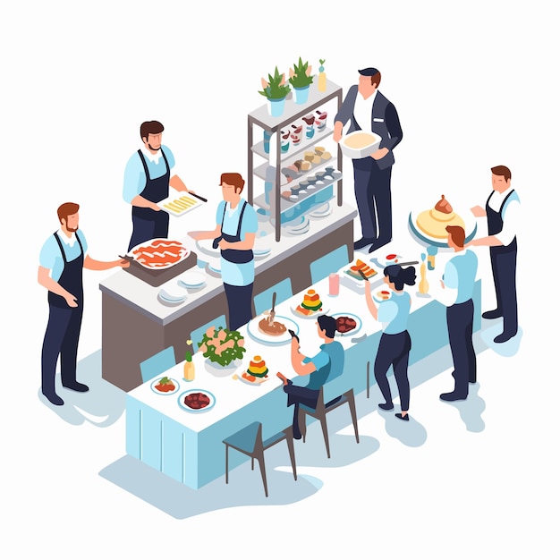 Vector professional social event isometric vector flat illustration