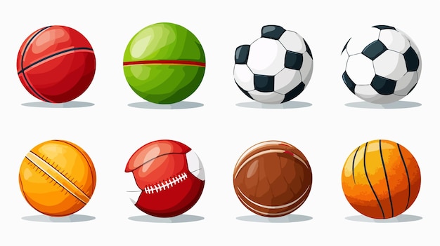 Vector professional sports ball icons illustration for marketing materials