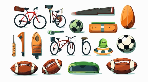 Vector professional sports equipments design flat vector for marketing materials