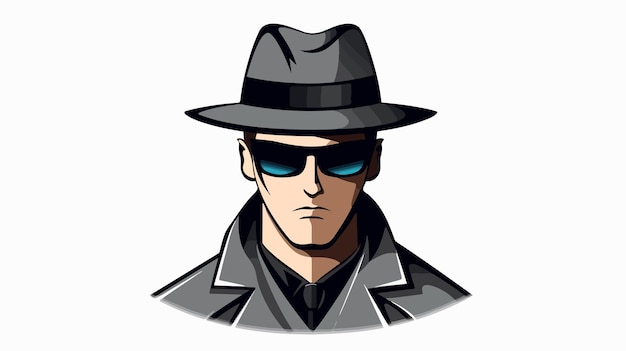 Professional Spy Man Thin Icon Vector Cartoon Vector Illustration