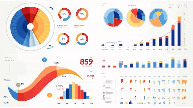 Professional Statistical Infographic with Numbers and Icons