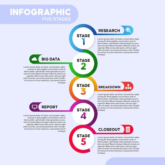 Professional steps infographic template