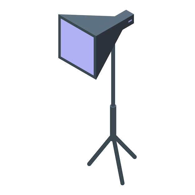 Vector professional studio light standing on tripod illuminating